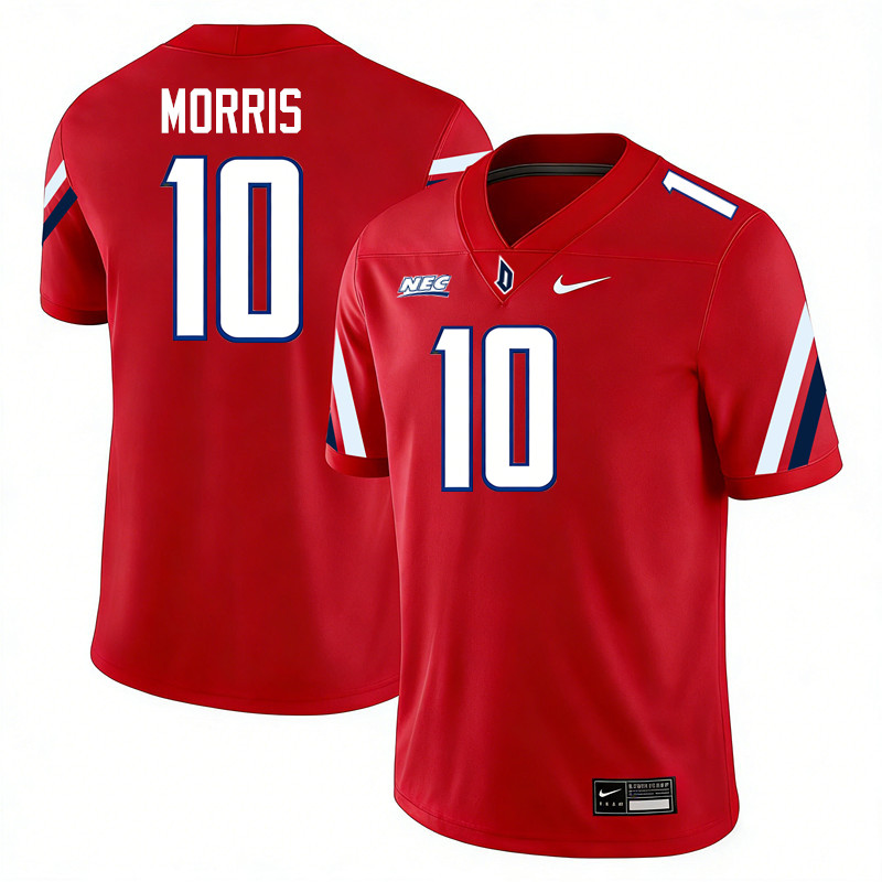 Duquesne Dukes #10 Avery Morris College Football Jerseys,Uniforms Stitched-Red